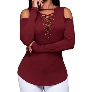 Shoulder cutout blouse